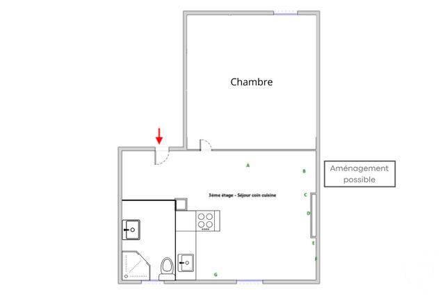 Appartement F2 à vendre - 2 pièces - 23.23 m2 - PARIS - 75011 - ILE-DE-FRANCE - Century 21 Agence De La Mairie