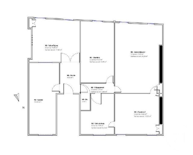 Appartement F4 à louer - 4 pièces - 95.54 m2 - PARIS - 75016 - ILE-DE-FRANCE - Century 21 Agence De La Mairie